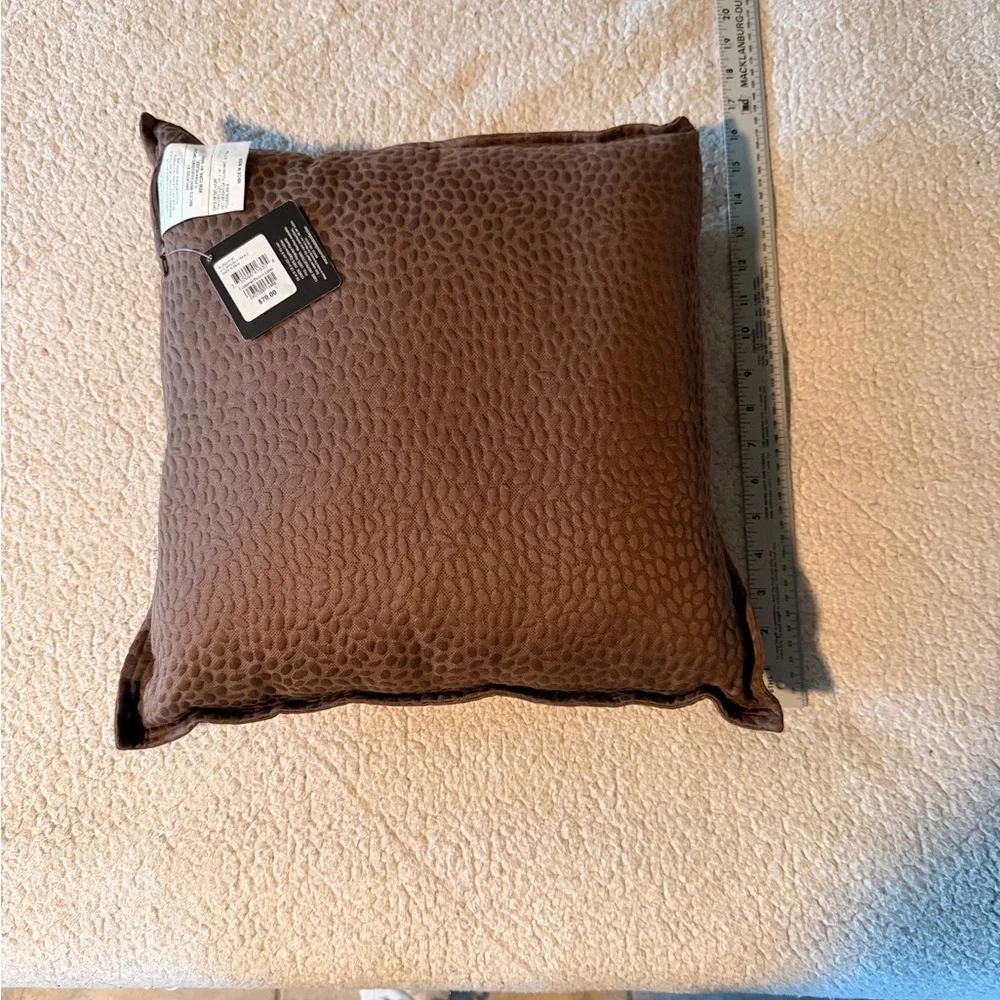 Hotel Collection Skylight 16x16 Rich Brown Textured Pillow New